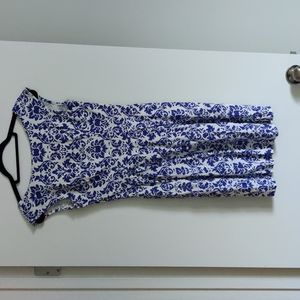 Blue and white paisley dress Size small